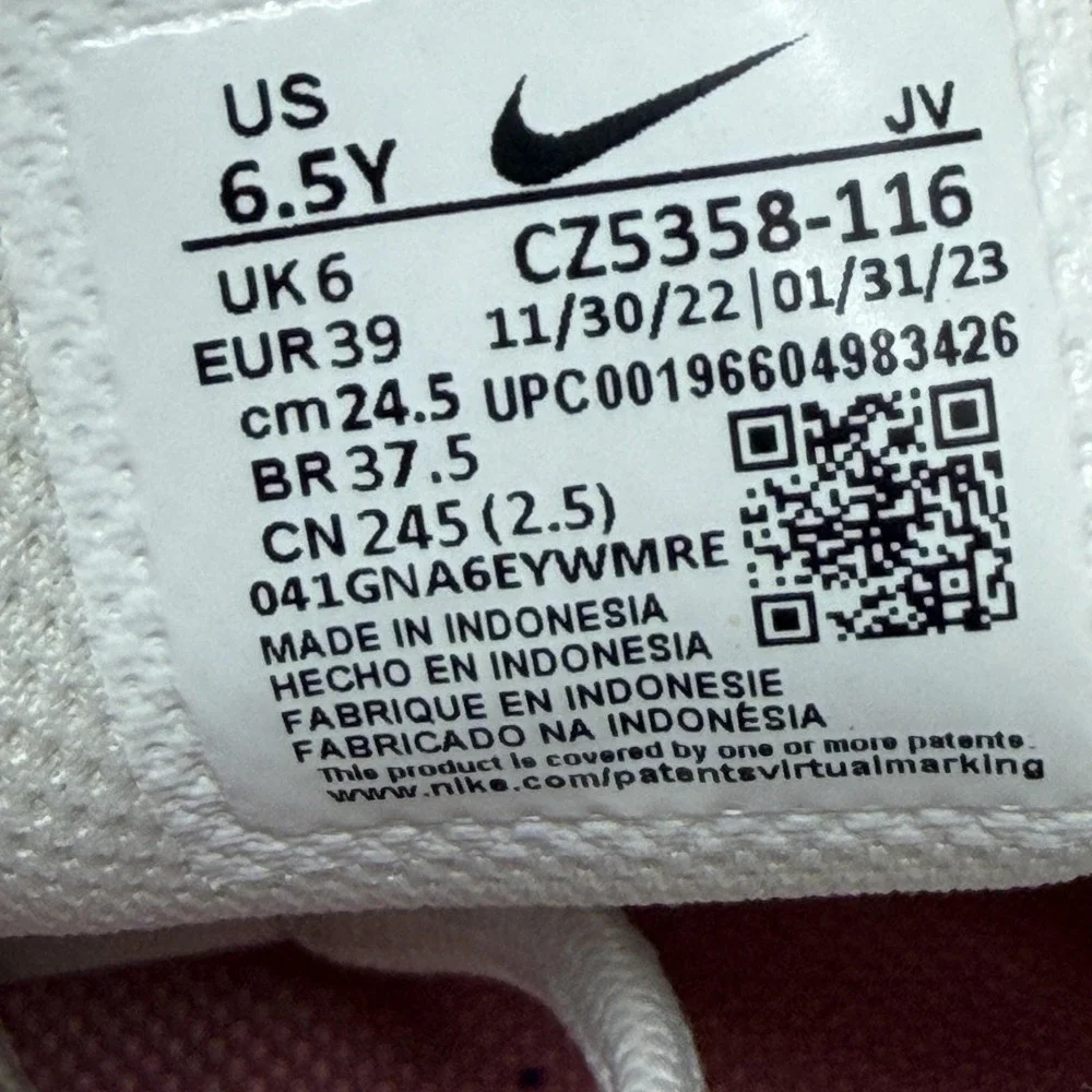 Nike Air Max SC GS Sail Laser Orange White‎ Kids Size 6.5y CZ5358-116